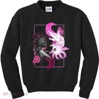 Cute Axolotl Yin Yang Plush Pets Cherry Blossom Kids Sweatshirt thumb 0