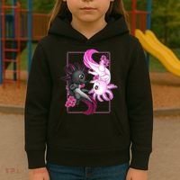 Cute Axolotl Yin Yang Plush Pets Cherry Blossom Kids Hoodie thumb 3