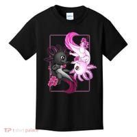 Cute Axolotl Yin Yang Plush Pets Cherry Blossom Kids T-Shirt thumb 0