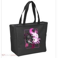 Cute Axolotl Yin Yang Plush Pets Cherry Blossom Tote Bag thumb 2