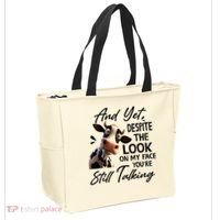 Cow And Yet Despite The Look On My Face Youre Still Talking Tote Bag thumb 2