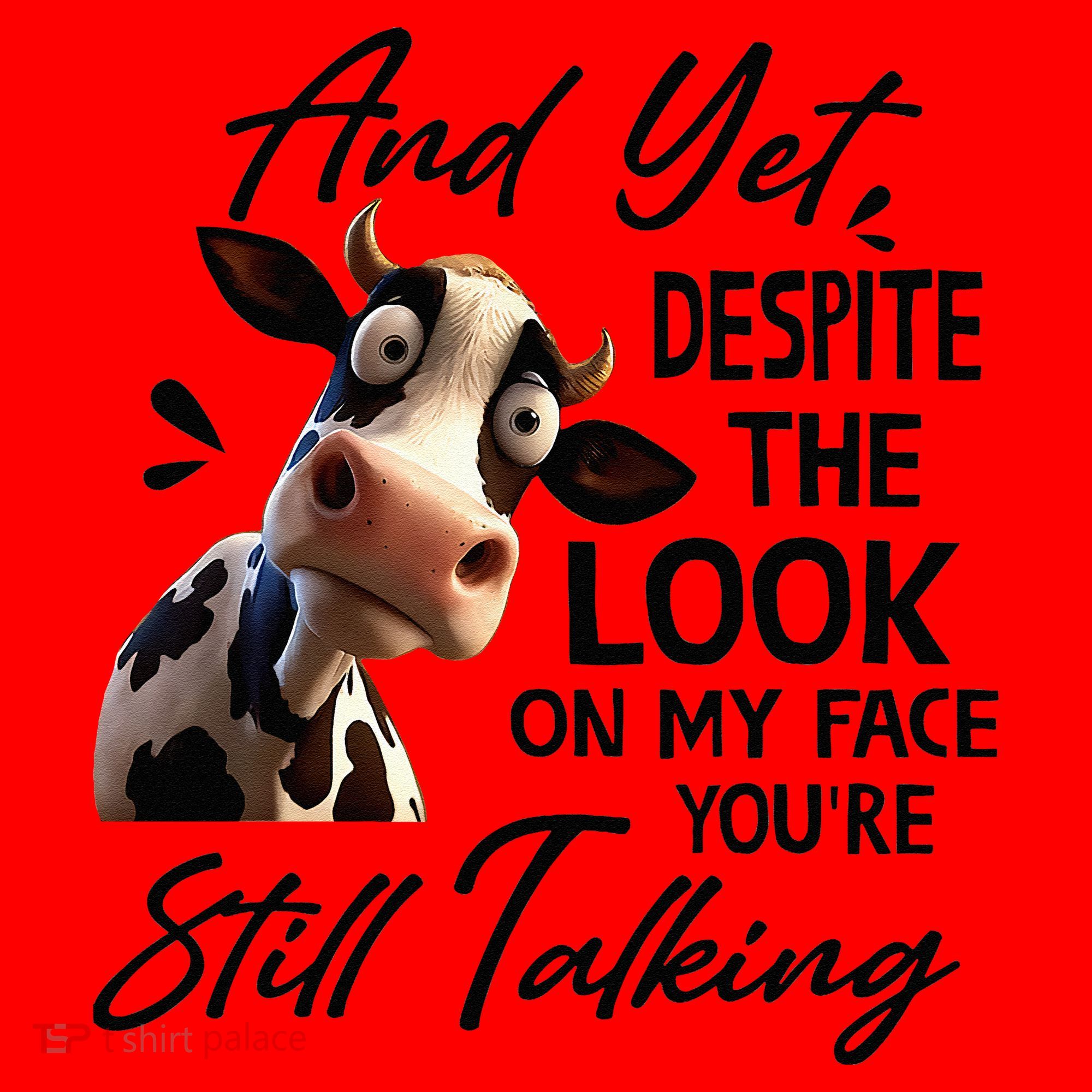 Cow And Yet Despite The Look On My Face Youre Still Talking Santa Hat
