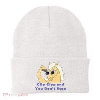 Clip-Clop And You Don't Stop Horse funny Beanie thumb 0