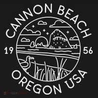 Cannon Beach 1956 Oregon Clatsop Gift USA-Made Doggie Bandana thumb 2