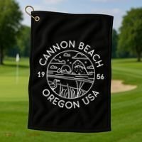 Cannon Beach 1956 Oregon Clatsop Gift Golf Towel thumb 1
