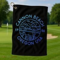 Cannon Beach 1956 Oregon Clatsop Gift Golf Towel thumb 1