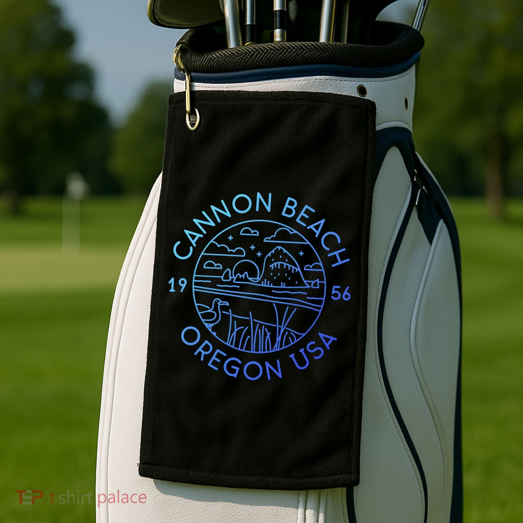 Cannon Beach 1956 Oregon Clatsop Gift Golf Towel