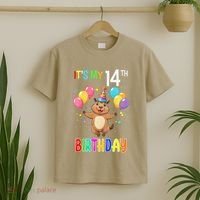 Capybara Birthday 14 Birthday Party 14th Birthday T-Shirt thumb 2