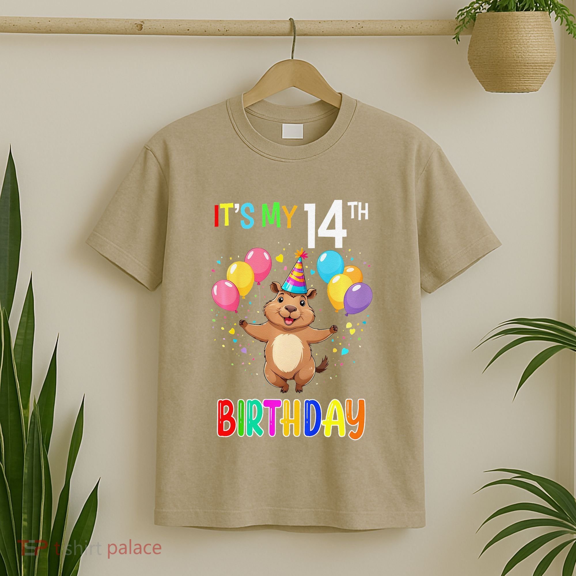 Capybara Birthday 14 Birthday Party 14th Birthday T-Shirt