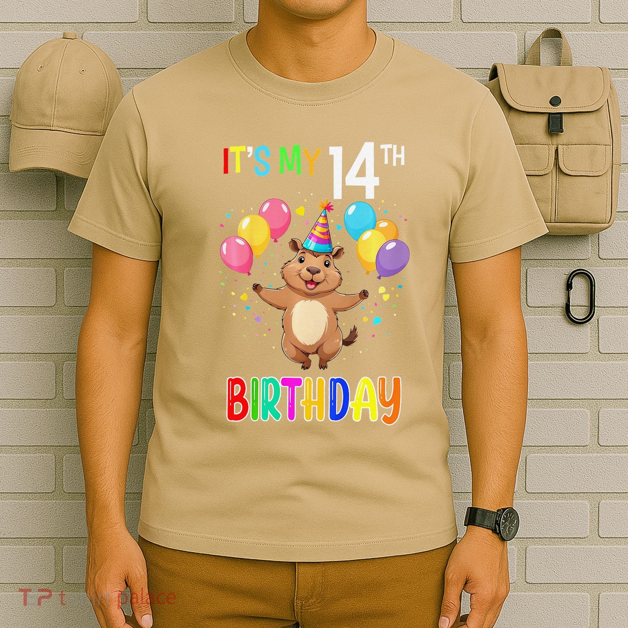 Capybara Birthday 14 Birthday Party 14th Birthday T-Shirt