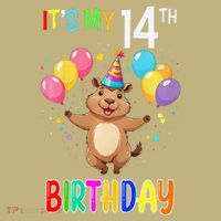 Capybara Birthday 14 Birthday Party 14th Birthday T-Shirt thumb 7