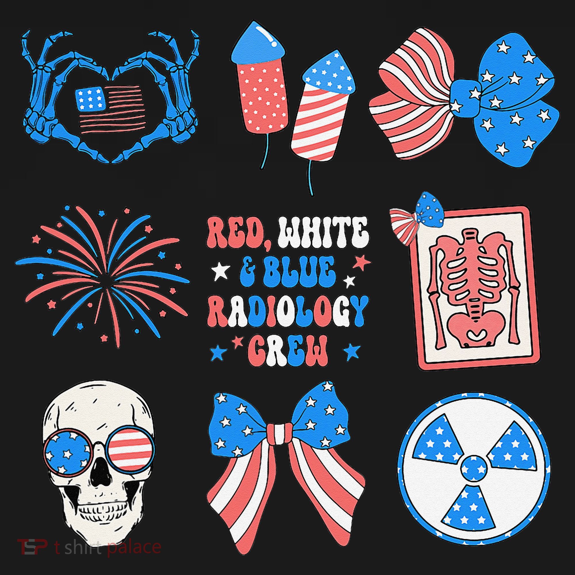 Coquette Bow 4th Of July Radiology Department X-Ray Rad Ornament