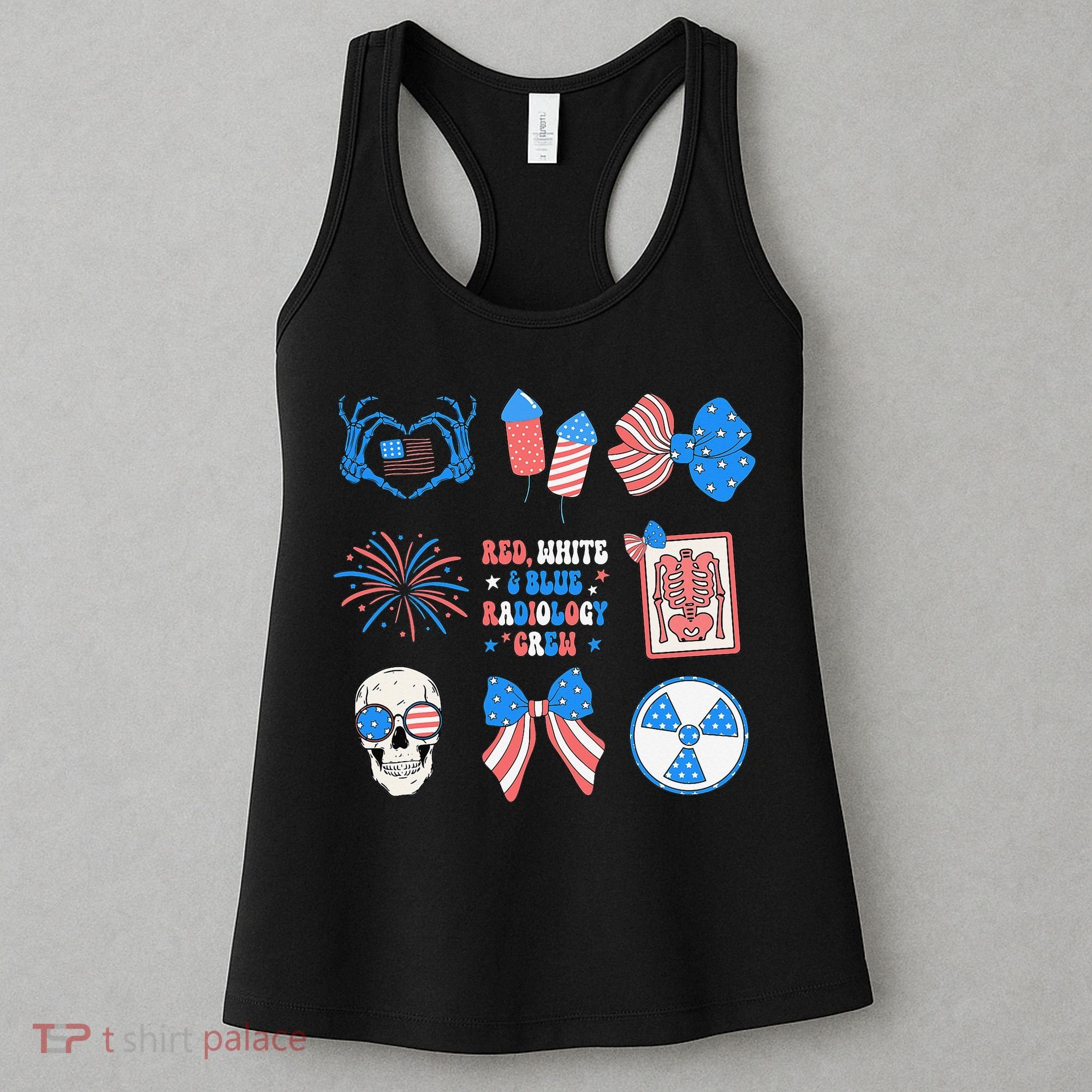 Coquette Bow 4th Of July Radiology Department X-Ray Rad Women's Tank Top