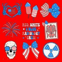 Coquette Bow 4th Of July Radiology Department X-Ray Rad Santa Hat thumb 1