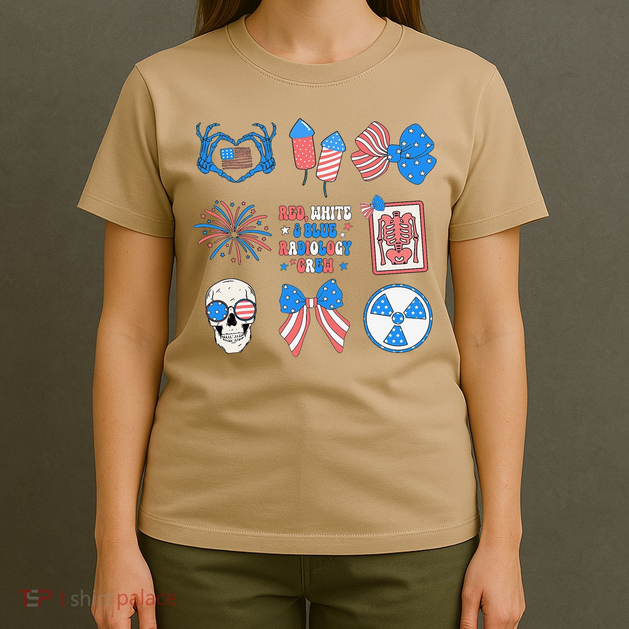 Coquette Bow 4th Of July Radiology Department X-Ray Rad T-Shirt
