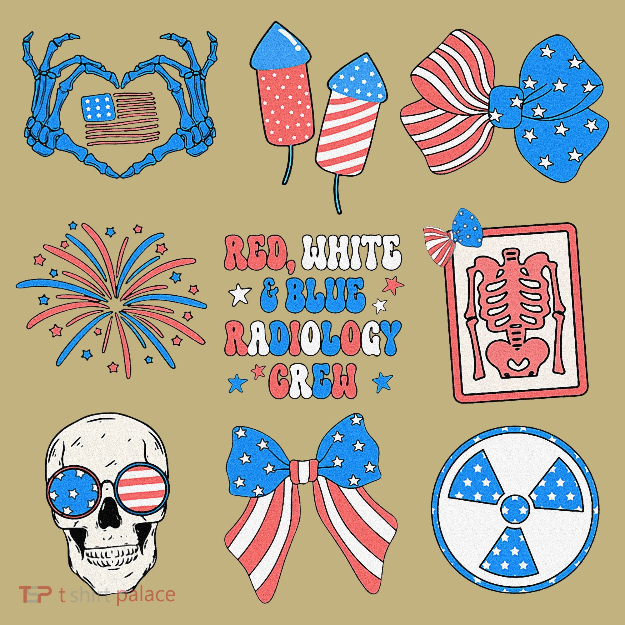 Coquette Bow 4th Of July Radiology Department X-Ray Rad T-Shirt