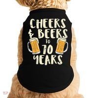  Cheers Beers 70 Years Old 70th Birthday Drinking Gift  Doggie Tank thumb 0