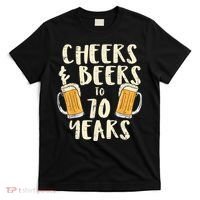  Cheers Beers 70 Years Old 70th Birthday Drinking Gift  T-Shirt thumb 0