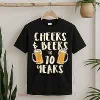 Cheers Beers 70 Years Old 70th Birthday Drinking Gift  T-Shirt thumb 2