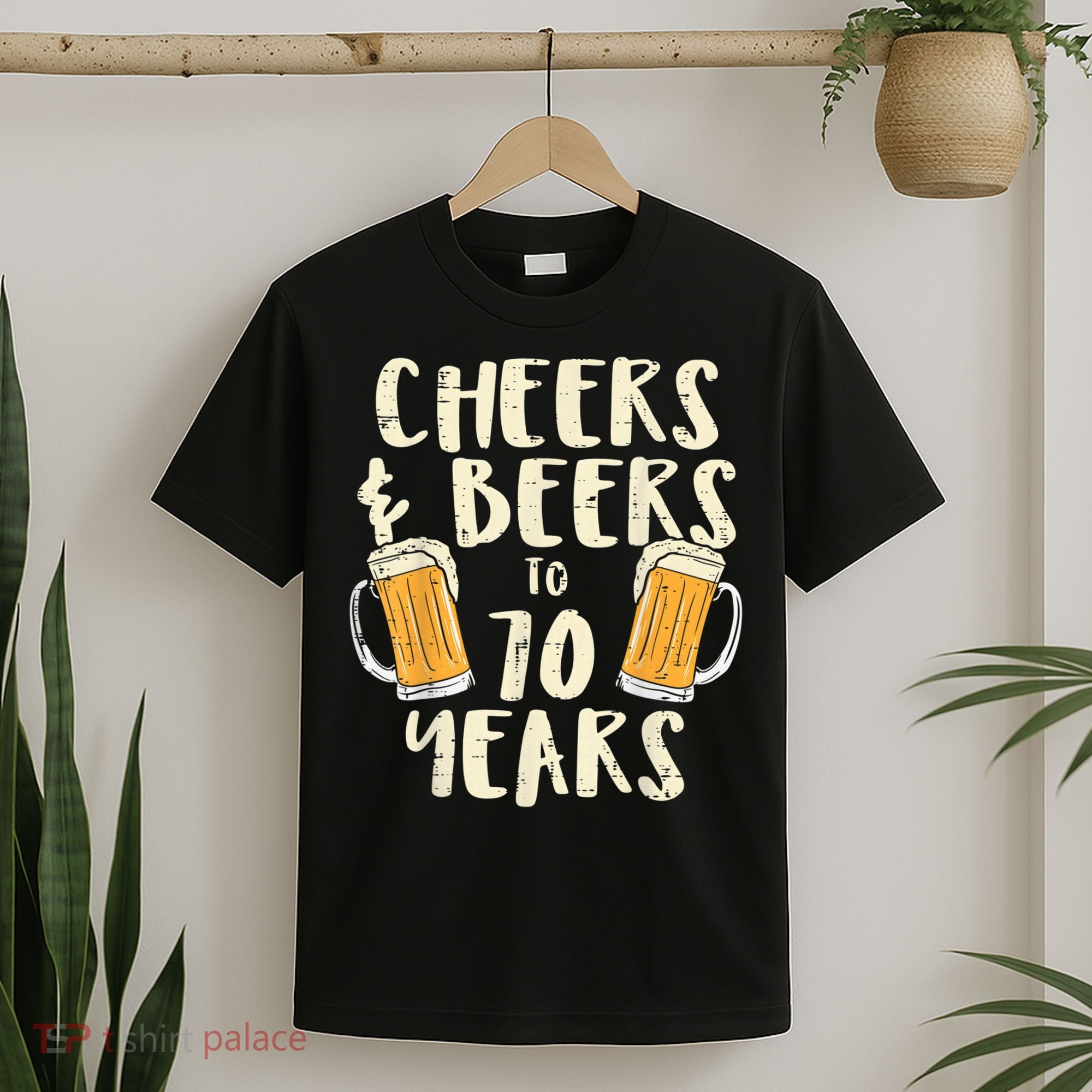 Cheers Beers 70 Years Old 70th Birthday Drinking Gift  T-Shirt
