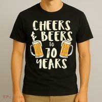  Cheers Beers 70 Years Old 70th Birthday Drinking Gift  T-Shirt thumb 3