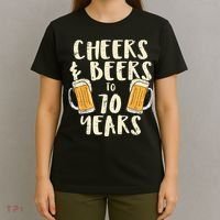  Cheers Beers 70 Years Old 70th Birthday Drinking Gift  T-Shirt thumb 4