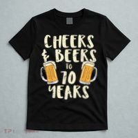  Cheers Beers 70 Years Old 70th Birthday Drinking Gift  T-Shirt thumb 5