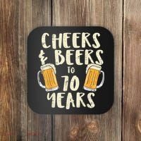  Cheers Beers 70 Years Old 70th Birthday Drinking Gift  Coaster thumb 0