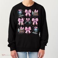 Coquette Bow 911 Dispatcher Operator Computer Telephone Women's Sweatshirt thumb 0
