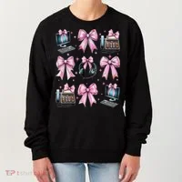 Coquette Bow 911 Dispatcher Operator Computer Telephone Women's Sweatshirt thumb 0