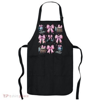 Coquette Bow 911 Dispatcher Operator Computer Telephone Apron