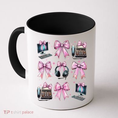 Coquette Bow 911 Dispatcher Operator Computer Telephone Coffee Mug
