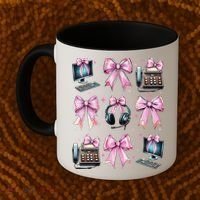 Coquette Bow 911 Dispatcher Operator Computer Telephone Coffee Mug thumb 2
