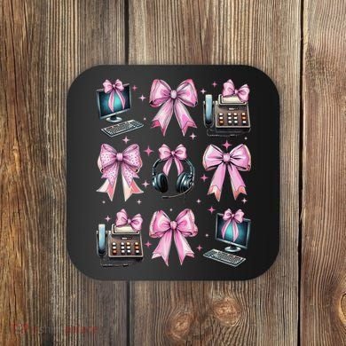 Coquette Bow 911 Dispatcher Operator Computer Telephone Coaster