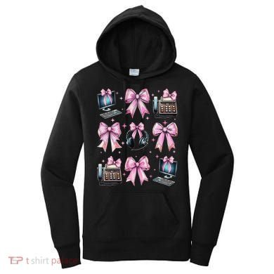 Coquette Bow 911 Dispatcher Operator Computer Telephone Women's Hoodie