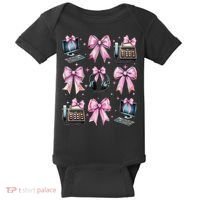 Coquette Bow 911 Dispatcher Operator Computer Telephone Baby Bodysuit thumb 0