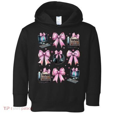 Coquette Bow 911 Dispatcher Operator Computer Telephone Toddler Hoodie