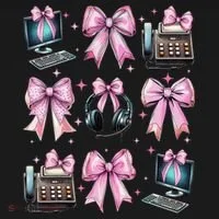 Coquette Bow 911 Dispatcher Operator Computer Telephone Toddler Hoodie thumb 2