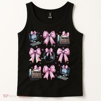 Coquette Bow 911 Dispatcher Operator Computer Telephone Tank Top thumb 2
