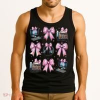 Coquette Bow 911 Dispatcher Operator Computer Telephone Tank Top thumb 3