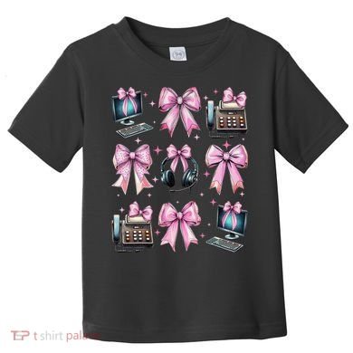 Coquette Bow 911 Dispatcher Operator Computer Telephone Toddler T-Shirt