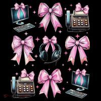 Coquette Bow 911 Dispatcher Operator Computer Telephone Toddler T-Shirt thumb 4