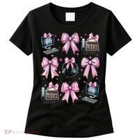 Coquette Bow 911 Dispatcher Operator Computer Telephone Women's T-Shirt thumb 0