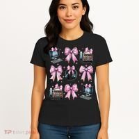 Coquette Bow 911 Dispatcher Operator Computer Telephone Women's T-Shirt thumb 4