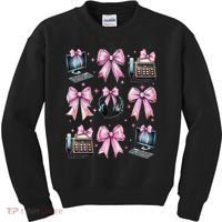 Coquette Bow 911 Dispatcher Operator Computer Telephone Kids Sweatshirt thumb 0