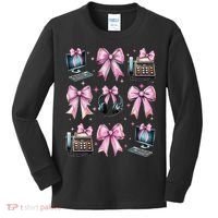 Coquette Bow 911 Dispatcher Operator Computer Telephone Kids Long Sleeve Shirt thumb 0
