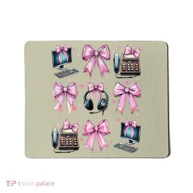 Coquette Bow 911 Dispatcher Operator Computer Telephone Mousepad