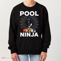 Cool Billiards Art For Pool Player Ninja Billiard Women's Sweatshirt thumb 0