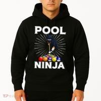 Cool Billiards Art For Pool Player Ninja Billiard Hoodie thumb 2