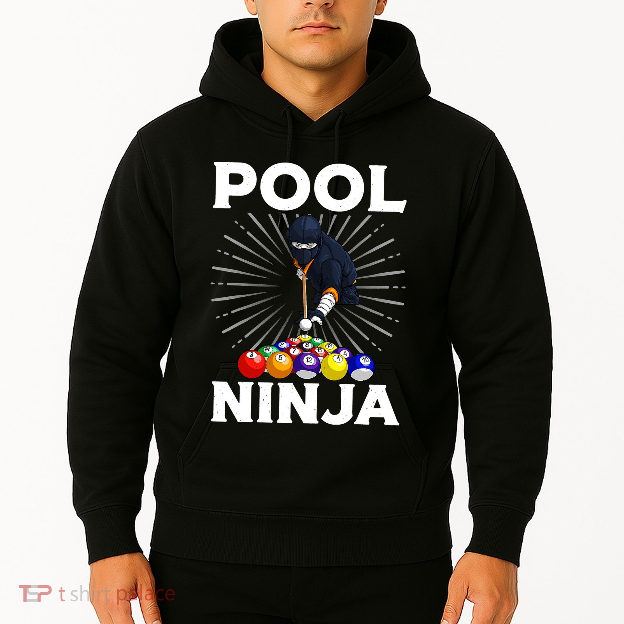 Cool Billiards Art For Pool Player Ninja Billiard Hoodie